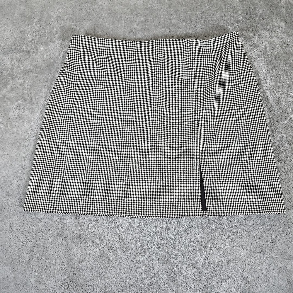 Rachel Zoe Skirt Womens 14 Brown Plaid Mini Straight Fall Preppy Casual Workwear